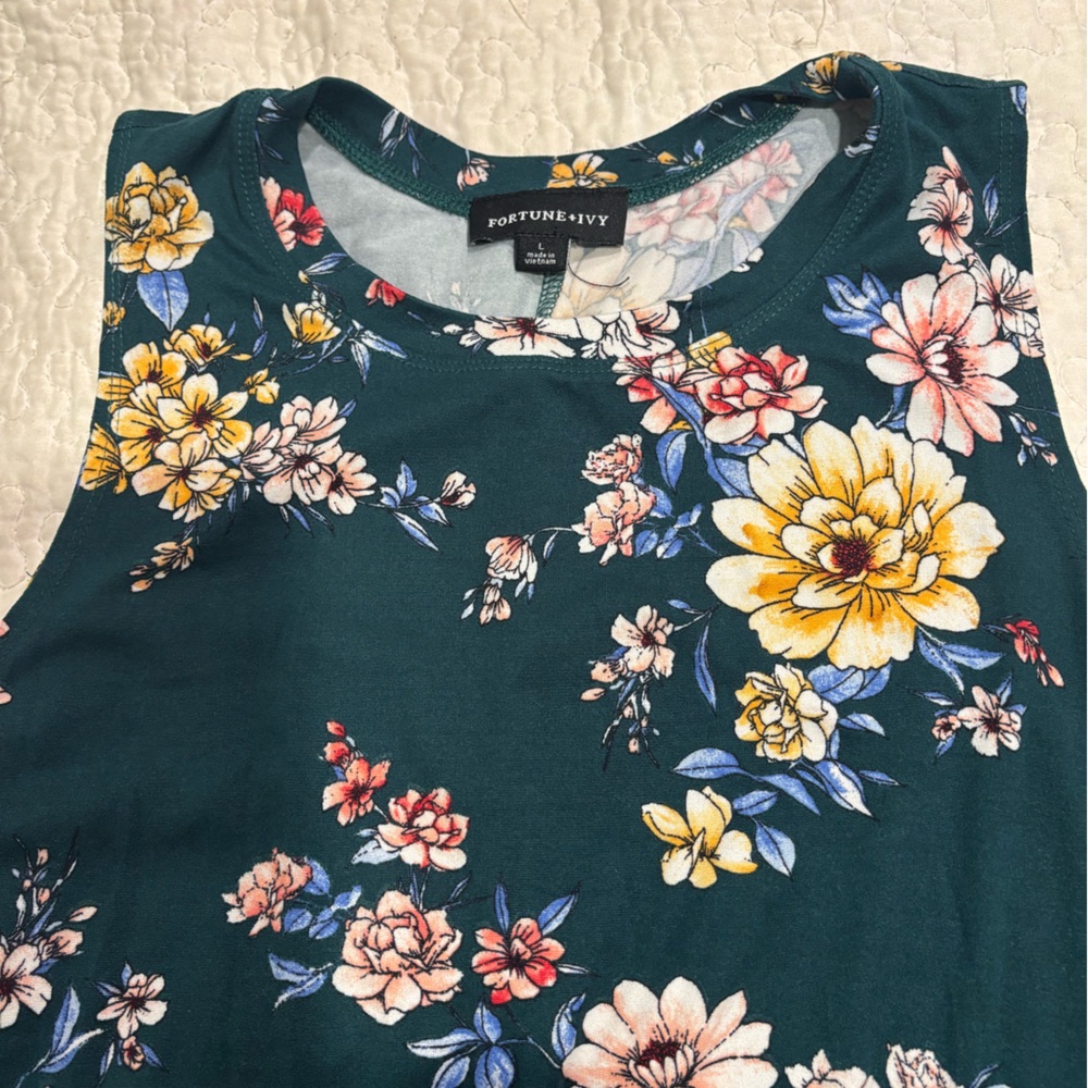 Floral Knit Tank Dress - Picture 7 of 8